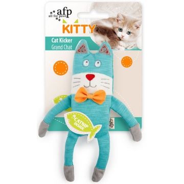 ALL FOR PAWS Kitty Jucărie pentru pisici cu iarba pisicii, Turcoaz, 24,5x19,5cm