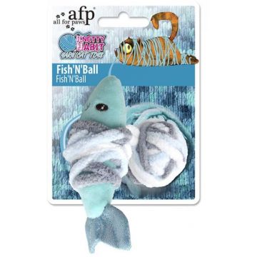 ALL FOR PAWS Knotty Habit Jucărie pentru pisici Peşte cu fire, 13cm