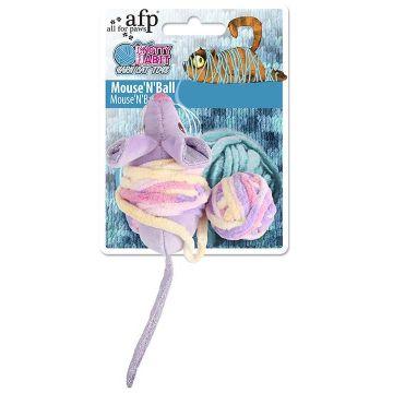 ALL FOR PAWS Knotty Habit Jucărie pentru pisici Şoarece cu fire, 18cm