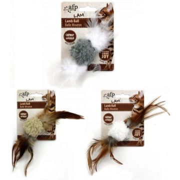 ALL FOR PAWS Lamb Jucărie cu iarba pisicii Minge lână, diverse culori, 5x5x3cm