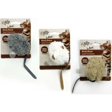 ALL FOR PAWS Lamb Jucărie cu iarba pisicii Şoricel lână cu sunet, diverse culori