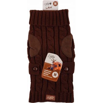 ALL FOR PAWS LAMBSWOOL Pulover tricotat pentru câini, Maro închis