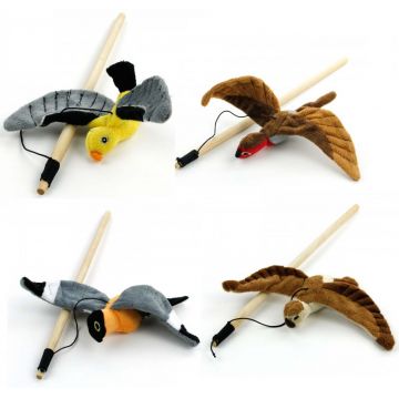 ALL FOR PAWS Natural Jucărie pentru pisici Pasăre pe baghetă, diverse modele