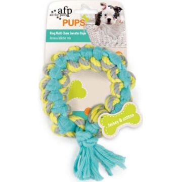 ALL FOR PAWS Pups Jucărie pentru căţeluşi Inel Frânghie pentru ros, 14,5x10x2,5