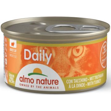 ALMO NATURE DAILY Mousse Conservă pentru pisici, cu curcan 85g