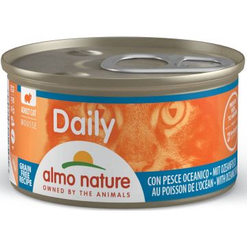 ALMO NATURE DAILY Mousse Conservă pentru pisici, cu peşte oceanic 85g