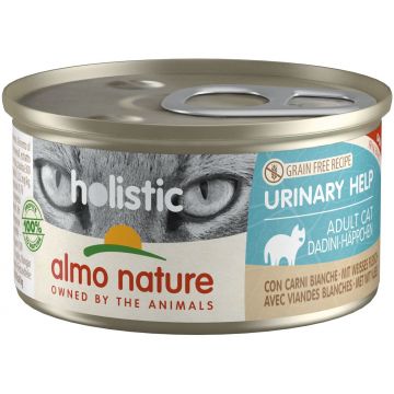 ALMO NATURE HOLISTIC Conservă pentru pisici Urinary Help, cu carne albă 85g