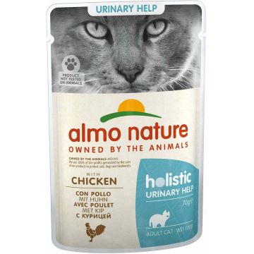 ALMO NATURE HOLISTIC Plic pentru pisici Urinary Help, cu pui 70g