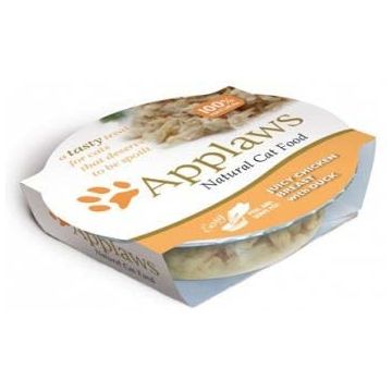 APPLAWS Bol pentru pisici, cu File de Pui şi Raţă 60g