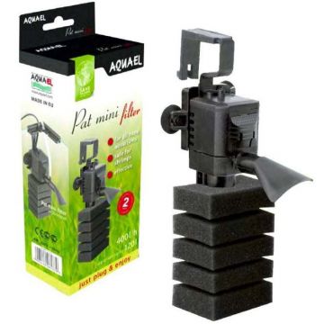 AQUAEL Filtru intern Pat Mini, acvarii nano 120L, 400l/h, ideal pt creveţi