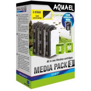 AQUAEL Rezervă burete pentru filtru VersaMax Mini, 3 bucăţi