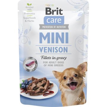 BRIT CARE Dog Mini Plic, File de vânat, în sos 85g
