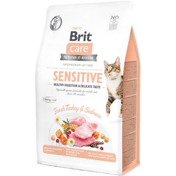 BRIT CARE Hrană uscată pentru pisici, Sensitive Healthy Digestion&Delicate Taste