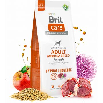 BRIT CARE Hypoallergenic Adult Medium Breed, cu Miel şi Orez