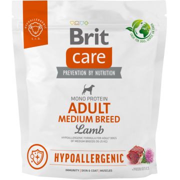 BRIT CARE Hypoallergenic Adult Medium Breed, cu Miel şi Orez