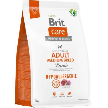 BRIT CARE Hypoallergenic Adult Medium Breed, cu Miel şi Orez