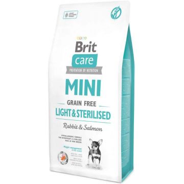 BRIT CARE Mini Grain Free Light& Sterilised Iepure şi Somon