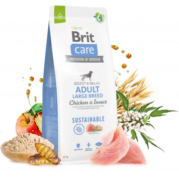 BRIT CARE Sustainable Adult Large Breed, cu Pui şi Insecte
