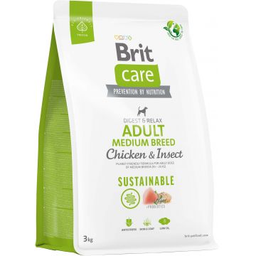 BRIT CARE Sustainable Adult Medium Breed, cu Pui şi Insecte