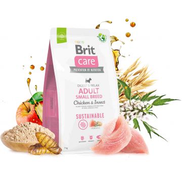 BRIT CARE Sustainable Adult Small Breed, cu Pui şi Insecte