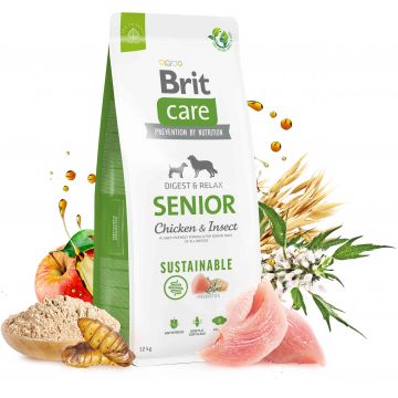 BRIT CARE Sustainable SENIOR, cu Pui şi Insecte