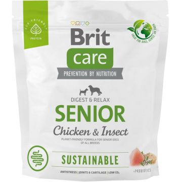 BRIT CARE Sustainable SENIOR, cu Pui şi Insecte