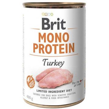 BRIT Conservă monoproteică pentru câini, cu Curcan 400g