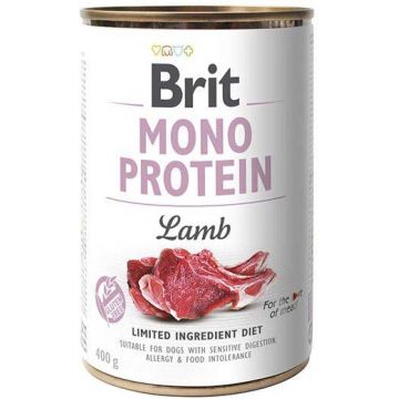 BRIT Conservă monoproteică pentru câini, cu Miel 400g