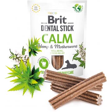 BRIT Dental Recompensă pentru câini, Calm, Cânepă/Talpa gâştei 7 bucăţi, 251g