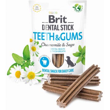 BRIT Dental Recompensă pentru câini, Teeth&Gums, Muşeţel/Salvie 7 bucăţi, 251g