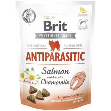 BRIT Functional Snack Antiparasitic, recompensă pentru câini, cu Somon 150g
