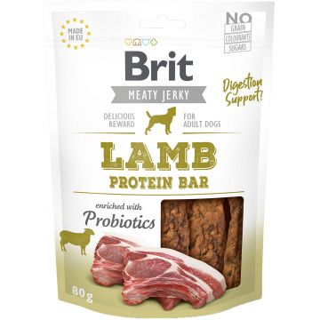 BRIT Jerky Recompensă pentru câini, Baton proteic, cu Miel