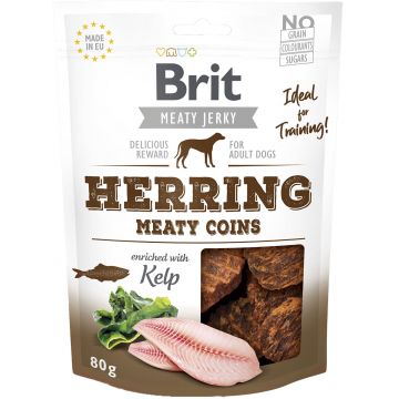 BRIT Jerky Recompensă pentru câini, bucăţele cu Hering 80g