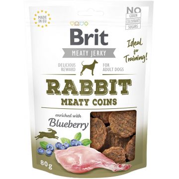 BRIT Jerky Recompensă pentru câini, bucăţele cu Iepure 80g