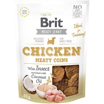 BRIT Jerky Recompensă pentru câini, bucăţele cu Pui şi Insecte