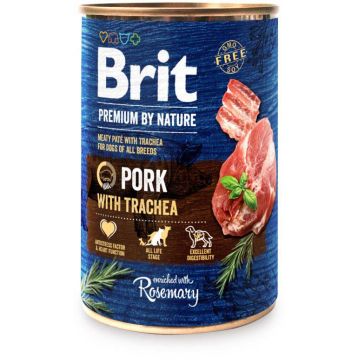 BRIT Premium by Nature Conservă pentru câini, Porc cu trahee