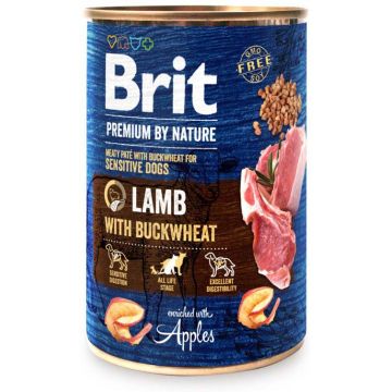 BRIT Premium by Nature Sensitive Conservă pentru câini, Miel cu hrişcă