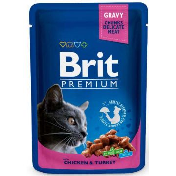 BRIT PREMIUM plic, Carne de pui şi curcan 100g