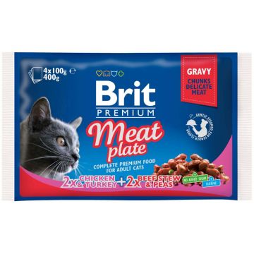 BRIT PREMIUM plic, MULTIPACK Carne 400g (4x100g)