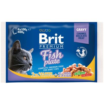BRIT PREMIUM plic, MULTIPACK Peşte 400g (4x100g)