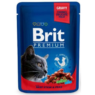 BRIT PREMIUM plic, Tocăniţă de vită şi mazăre 100g