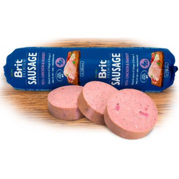 BRIT PREMIUM Salam pentru câini, cu Pui şi Iepure 800g