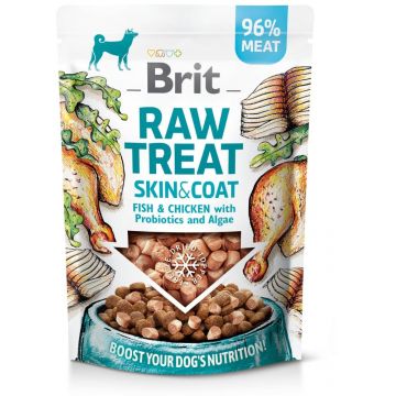 BRIT Recompensă pentru câini, Skin&Coat, liofilizată, cu Peşte şi Pui 40g