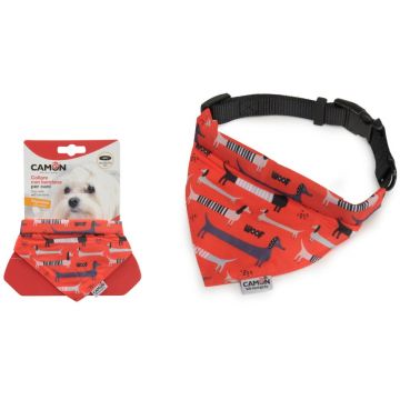 CAMON Bandană reglabilă pentru câini, WOOF, Roşu