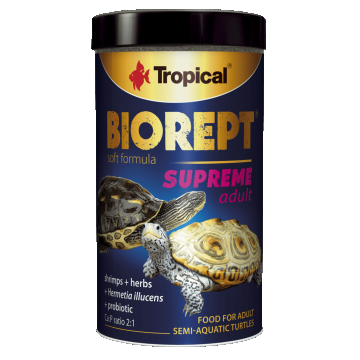 Dieta speciala cu adaos de probiotice pentru testoasele adulte acvatice si semiterestre, Tropical, BIOREPT SUPREME ADULT,TERRARIUM, 28G