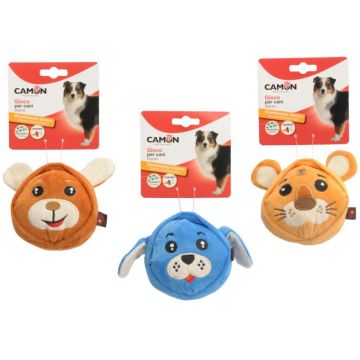 CAMON Jucărie pentru câini, Cap de câine din pluş cu sunet, div modele, 10 cm