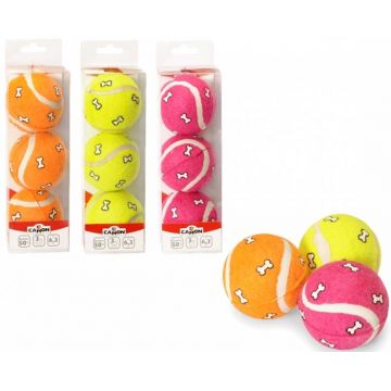 CAMON Jucărie pentru câini, Minge de tenis 63mm, 3 buc, diverse culori