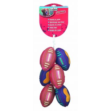 CAMON Jucărie pentru câini Minge rugby vinilin şi pluş 19cm, diverse culori