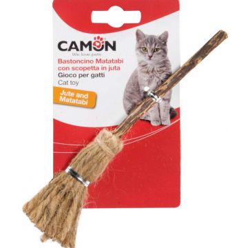 CAMON Jucărie pentru pisici Mătură, cu Silver Vine şi iută, 17cm