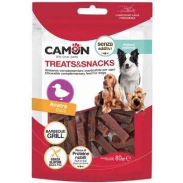 CAMON Recompensă câini Barbeque Grill cu Raţă, pentru câini peste 4 luni, 80g